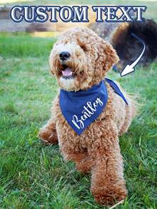 1pc Personalized Dog Bandana, Customized Dog Neck Scarf, Dog Neckwear, Dog Name Bandana, Gift For Dog Lovers, Dog Mom Gift, New Dog Gift, Engagement Dog Bandana - Customizable Text Or Logo - Multicolor - View 1