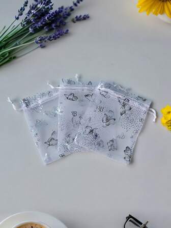 50/100PCS Butterfly-Style Yarn Bags, Gift Packaging Bags, Gift Bags, Home And Daily Necessities, Festival And Party Supplies, Wedding Supplies, Table Center Gift Decoration Packaging, Nylon Bags, Baking Packaging Bags, Jewelry And Accessory Packaging, Gift Hanging Bags, Birthday Gift Jewelry Drawstring Bags