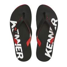 Kenner Flip Flop Sandal Red Original Men's Women's - 黑色和紅色 - 查看 4