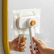 1 pieza Mopa de toalla facial giratoria, soporte para toallitas húmedas de limpieza de pared y piso sin manos, herramienta de limpieza de escritorio y pared multifuncional