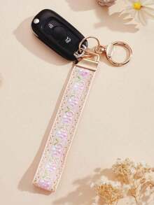 1 Piece Of Zinc Alloy Key Chain, Key Chain, Bag Charms, Keychain Accessories,Wrist Key Chain, Printed Webtape Key Chain, Women's Car Key Chain, Women's Bag And Pendant Key Chain, Universal Key Chain, Women's Fashion Key Chain (Due To Different Shooting Light Angles, There May Be A Slight Color Difference. The Actual Product Shall Prevail.) - 紅色 - 查看 7