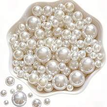 Assorted Size Shiny Pearls - Vase Filler And Tabletop Decor, Suitable For Weddings, Birthdays, Christmas - Durable Plastic Candle Centers And Floral Accents (No Holes Needed), Candle Decor, Holiday Decor, Elegant Style, Metallic Surface