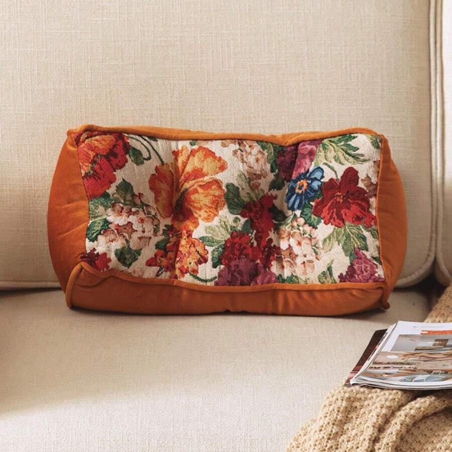 Decorative Print Pillow, Home Bedroom, Office, Nap, Sofa Cushion, Lumbar Pillow 40*20 - Hoa cam - Xem 1