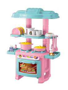 Realistic Girl Interactive Stir Fry & Cooking Stove Tableware Playset, Pretend Play Kitchen Toy Set - Multicolor - View 2