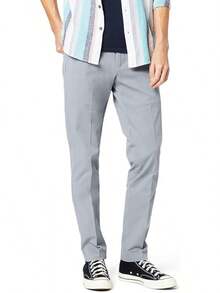 Mens Khaki Flex Work Pants - Grey - View 1