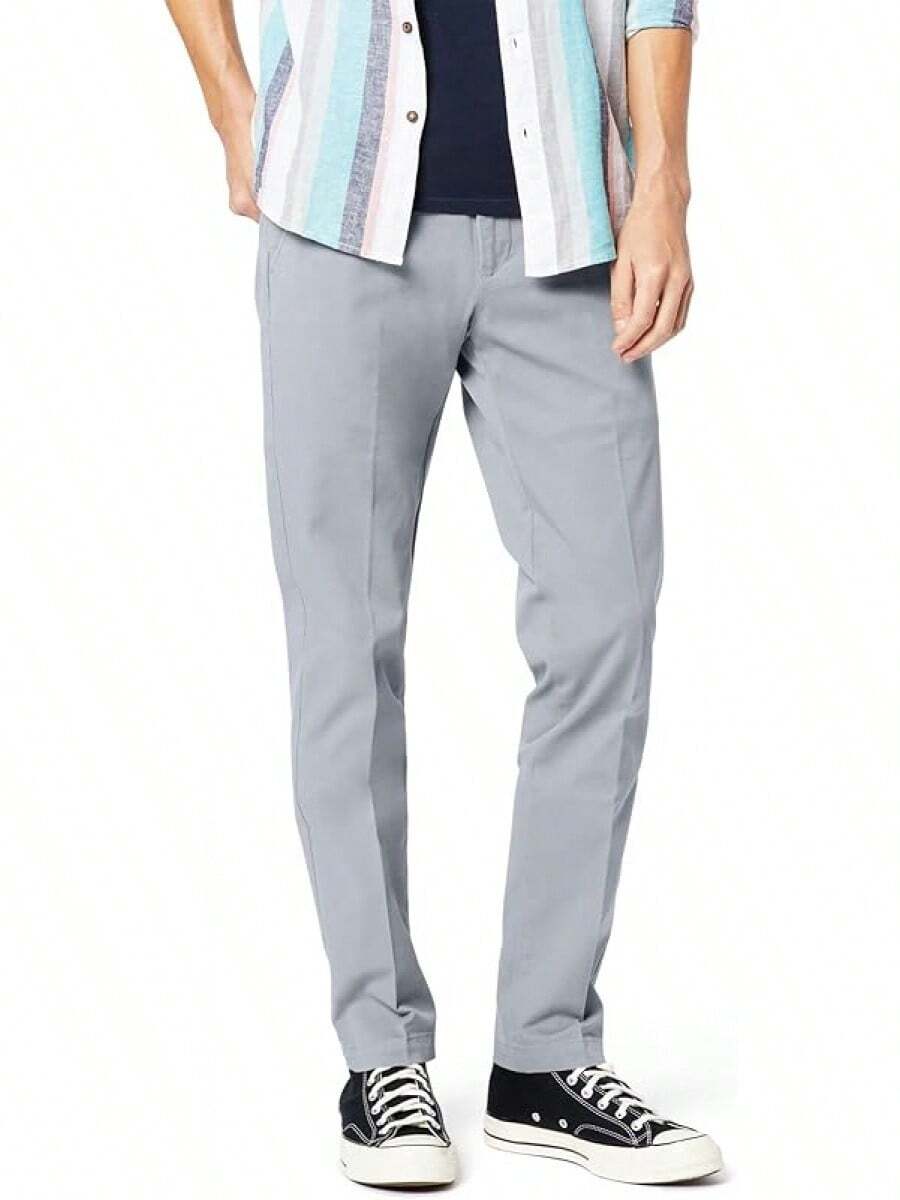 Mens Khaki Flex Work Pants - Grey - View 1