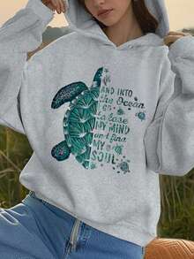 1pc Tween Girl Casual Printed Pullover Sweatshirt, Warm Thermal Lined, Long Sleeve, Autumn/Winter - Fun And Colorful Sweatshirt To Inspire Imagination In Young Minds - Grey - View 8