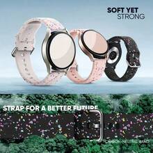 2 Sets Of Cute Floral Watch Straps With Soft Watch Straps Compatible With Samsung Band Galaxy Watch 4 Strap/Galaxy Watch 5 Strap, Galaxy Watch 3 Strap/Galaxy Watch Strap/Active 2 Strap, 20mm Soft Sports Strap Replacement For Women And Men (Strap Only) Without Watch
