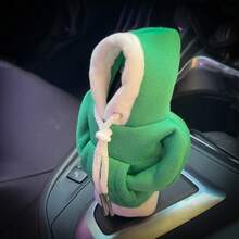 1/2 件圣诞主题连帽衫风格汽车变速杆套，圣诞老人运动衫设计自动变速箱杆保护套，节日圣诞节汽车变速杆内饰装饰配件 - 彩色 - 查看 4