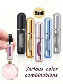 1-15件5毫升香水雾化器，喷雾瓶，可重复填充，旅行装，喷雾瓶，用于香水补充装，水瓶，便携式化妆品瓶，随机颜色香水瓶 - 彩色 - 查看 3
