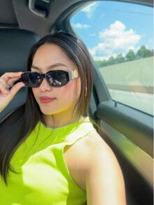 1pc Retro Rectangle Fashion Glasses Women Men ,Y2K,Summer Beach Glasses, 90s Small Narrow Square Glasses,Autumn And Winter Decoration,Mother's Day ,Christmas Gift,Driving Traveling Photography Parties Daily Life Decoration Work Glasses CK2322 - 001 - 查看 5