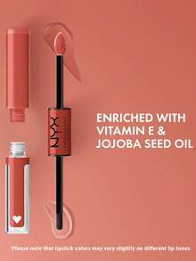 NYX Shine Loud 唇彩 03 Ambition Statement，長效液態唇彩搭配透明唇釉，豐盈豐唇，增加唇部豐盈感，強化唇部輪廓，雙頭設計，高顯色度，多功能，長效光澤 - 03 Ambition Statement - 查看 3
