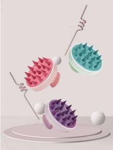 Brosse de massage du cuir chevelu en silicone 4 couleurs avec poignée douce, soin doux du cuir chevelu pour prévenir la casse des cheveux