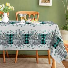 1 Stück/10 Stücke Weihnachtskarierte Kürbis Schneeflocke Dekorative Tischdecke, wasserdicht und leicht zu reinigen, geeignet für Abendessen, Picknick, Esstisch, Party, Heimdekoration, Innen- und Außenbereich, in verschiedenen Größen erhältlich - Verschiedenfarbig - Übersicht 5