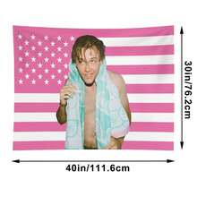 1pc Conrad Fisher Flag Christopher Briney Merch Dorm Room Essentials Pink American Flag Celebrity Hanging Wall Tapestry Art For Bedroom Livingroom - Pink - View 12