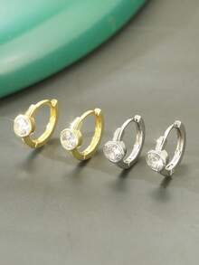 1 Paar minimalistische kupferfarbene geometrische runde Creolen, vielseitiges und elegantes Geschenk für Frauen