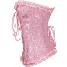 Women's Waist Cincher Bustier Boned Corset With  Design In 2025 - Pink - View 3