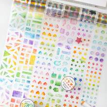 200cm/Rolo, Tema de Padrão Geométrico, Adesivos de Padrão Geométrico, Pacote de Material DIY Criativo, Adequado para Scrapbooking, Decoração de Cadernos, Capas de Telefone, Cartões Postais, Adesivos de Vedação, Presentes de Aniversário