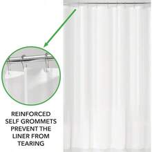 IDesign PEVA Plastic Shower Curtain Liner Mold And Mildew Resistant Plastic Shower Curtain For Use Alone Or With Fabric Curtain 72 X 72 Inches Set Of 2