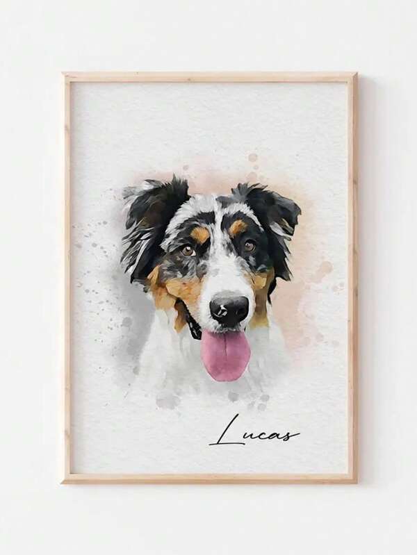 1 Stück Individuelles Haustierportrait, Haustier-Gedenkgeschenk, Hundeportraits, Haustiermalerei, Aquarell-Haustier, Haustiergeschenk, Hundemalerei, Geschenk für Haustier-Verlust, Haustiergeschenk, Kunst