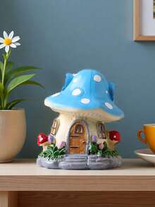 1pc Creative Resin Micro Landscape Ornament - Stone Window/Tulip Mushroom Mini House For Home Garden Decor (Handpainted, Color May Vary Slightly Across Batches)