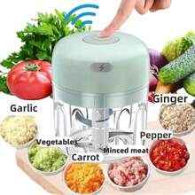 Electric Food Chopper, USB Rechargeable Garlic Chopper, Vegetable Cutter, Fruit Processor, Large Capacity Vegetable Mincer With Switch, Kitchen Supplies