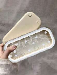 1pc Solid Color Acrylic Wavy Eyeglasses Case, Portable Eyewear Storage Box, Suitable For Glasses And Other Small Items, Suitable For All Seasons