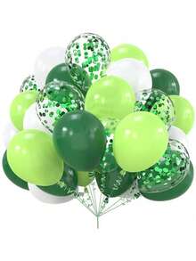 40 Stücke/Set Lebendige Dschungel Grüne Konfetti Ballons - Gefüllt mit buntem Konfetti, perfekt für Kinderfeste, Hochzeiten und Feiern - Enthält 1 Set grüner & weißer Ballons und mehrfarbiges Konfetti, bringt ultimativen Spaß und Überraschung, Geburtstags- und Feiertagsparty Deko Ballons, Baby-Duschen, Innen- und Außendekoration, Abschlussfeiern, Jubiläen, Themenfeiern.
