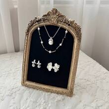 1 件复洛克风格树脂项链和珠宝展示架，桌面项链和耳环架，带天鹅绒背衬，珠宝展示架，用于展示配饰，送给女性的完美礼物，珠宝塔