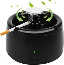 Smoke Removing Ashtray,Smokeless Ashtray For Indoor And Outdoor Use Clean Air For Smokers (Black) - 預設 - 查看 7