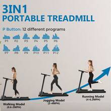 1PC Treadmill For Home, Treadmill With Handles, 3.0HP Portable Foldable Treadmills For Home,Walking Pad Treadmill With Handle Bar, Folding Compact Treadmill For Small Space,LED Dispay, 300LBS Capacity,Family Gift - 美規B型插(110-127V) - 查看 7