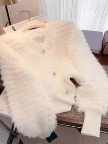 Women Cardigans - Beige - View 3