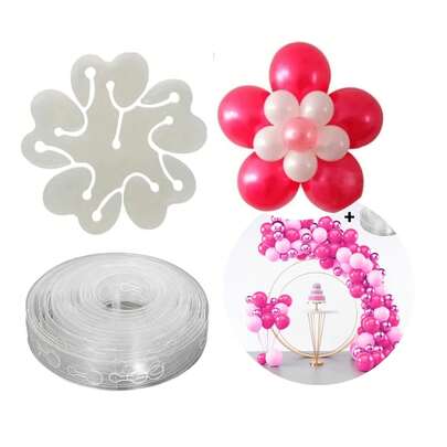 Fita para Arco de Balões 5m + 100 Unidades de Cola para Decoração de Festas