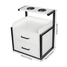 Sweetmile Salon Wall Cabinet 2 Drawers Wall Mounted Salon Storage Cabinet For Barber Store - Black and White - View 4