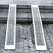 1X Foldable Aluminum Motorcycle Loading Ramp, Heavy‑Duty Non‑Slip Loading Ramp For Motorbike Scooter ATV Truck Trailer - Silver - View 10