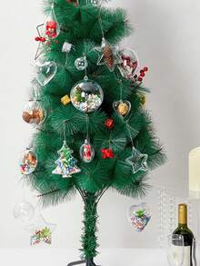 10pcs Clear Fillable Ornaments Balls Christmas Tree Shaped Plastic Ball For DIY Crafts Hanging Transparent Ornament Balls For Christmas Tree Decor - Multicolor - View 9