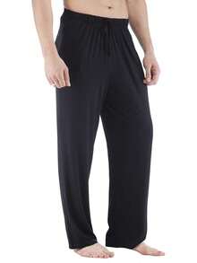 Mens Pajama Pants - Viscose Made From Bamboo, Soft Sleep Pants Comfy Drawstring Lounge Bottom With Pockets Sweatpantshalloween - Black - View 1