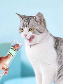 1 pieza Cuchara exprimidora con tiras para gatos, Alimentador con tiras para gatos, Alimentador con tiras para gatos para lamer golosinas húmedas para gatos, Herramienta de alimentación de refrigerios líquidos para mascotas - Multicolor - Ver 6