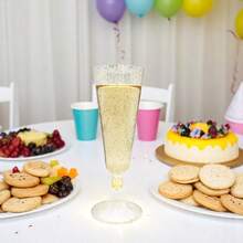 10/25 件 150 毫升/5 盎司香槟杯起泡香槟酒吧杯透明敬酒杯适用于野餐婚礼派对鸡尾酒活动用品和户外庆祝活动优雅且易于清洁，新年和圣诞节。（塑料玻璃-杯蛋糕装饰婚礼装饰周年纪念日） - 彩色 - 查看 18