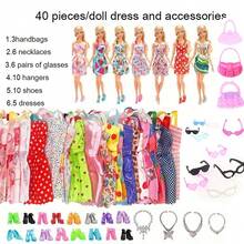 32pcs Fashion Doll Clothes And Accessories Toy Set, Fit For 11.5 Inch Dolls - Includes Dresses, Shoes, Crowns And Wands (Styles Random), Christmas Gift