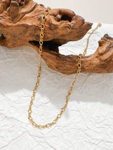 1 قلادة سلسلة عنق مجدولة مخصصة، سلسلة عنق من الفولاذ المقاوم للصدأ مناسبة للاستخدام اليومي للنساء، هدية عيد ميلاد أو عطلة للأم أو الصديقة أو الصديق