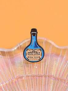 1pc Blue Potion Badge - "HAPPILY EVER AFTER TRUE LOVE" - Whimsical Accessory For Cosplayers & Renaissance Fairs - Multicolor - Ver 3
