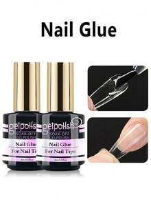 gelpoiish 1/2/3PCS 指甲胶 指甲粘合刷 指甲胶 用于按压式指甲、指甲贴片和假指甲 超强指甲胶 用于指甲贴片 持久丙烯酸指甲凝胶胶 需要 UV/LED 灯。 - 無色 - 查看 12