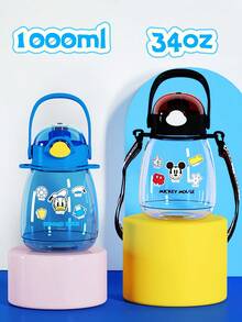 Disney 1 PIEZA Taza grande de 1000ml/34oz con diseños autorizados de , , Princesa , con dos pajitas y asas portátiles, dos métodos de bebida con cordones ajustables, con pegatinas DIY aleatorias, regalo de Navidad, Halloween, Acción de Gracias, cumpleaños (algunas partes pueden ser aleatorias)