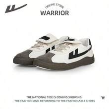 WARRIOR 1 双女式撞色休闲运动鞋，简约时尚百搭系带设计 - 白/深灰/黑 - 查看 14