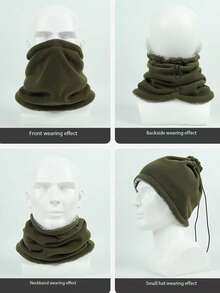 Outdoor Cycling And Skiing Scarf For Autumn And Winter, With Adjustable Length, Thermal Lined, Thick And Warm, Neck Warmer, Anti-Wind, Anti-Dust Mask.