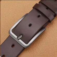 1 Men's Widened Belt, PU Belt, Versatile Men's Pants Belt, Suitable For Men's Casual Belt, Father's Day Gift - 黑色 - 查看 5
