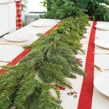 1pc Christmas Garland, Green Pine Tree, Red Bows, Snowy Look, Holiday Decoration, Mantle & Doorway Decor, Fireplace & Stairs, Christmas Party, Seasonal Home Decor, Christmas Tree Trim, Elegant Decoration For Living Room And Outdoor Use. Christmas Decorations Room Decor - Green - View 11