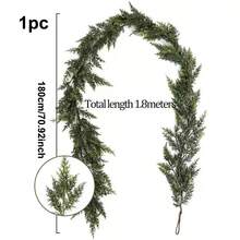 1pc Christmas Garland, Green Pine Tree, Red Bows, Snowy Look, Holiday Decoration, Mantle & Doorway Decor, Fireplace & Stairs, Christmas Party, Seasonal Home Decor, Christmas Tree Trim, Elegant Decoration For Living Room And Outdoor Use. Christmas Decorations Room Decor - Green - View 13