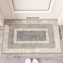 波西米亚风地毯 - 可水洗、防滑、低绒地毯，灰白条纹设计，适用于客厅、卧室、餐厅、办公室和玄关 - 柔软时尚的地板装饰，客厅地毯、圣诞装饰、厨房地毯